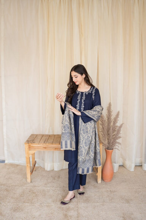 ASLING DHANAK EMBROIDERD UNSTICH 3pc (WA-585)