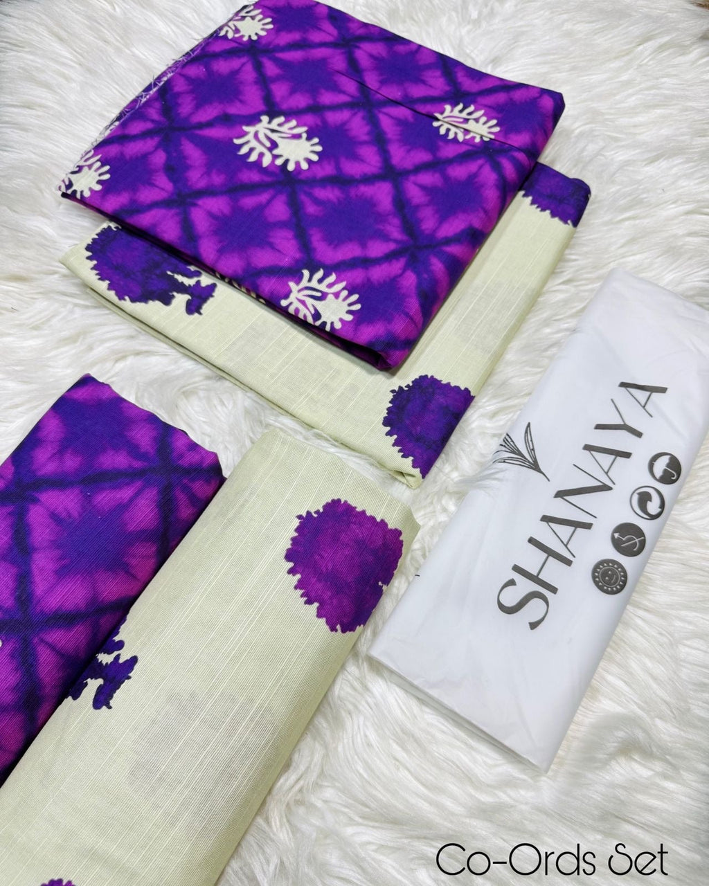 SHANAYA KHADDAR 2PC CORD-SET (PURPAL)