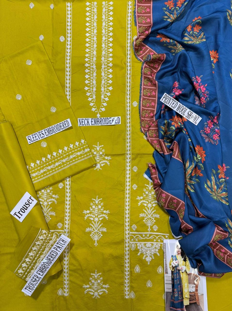 MUSHQ DHANK EMBROIDERD UNSTICH 3pc(WA-545)