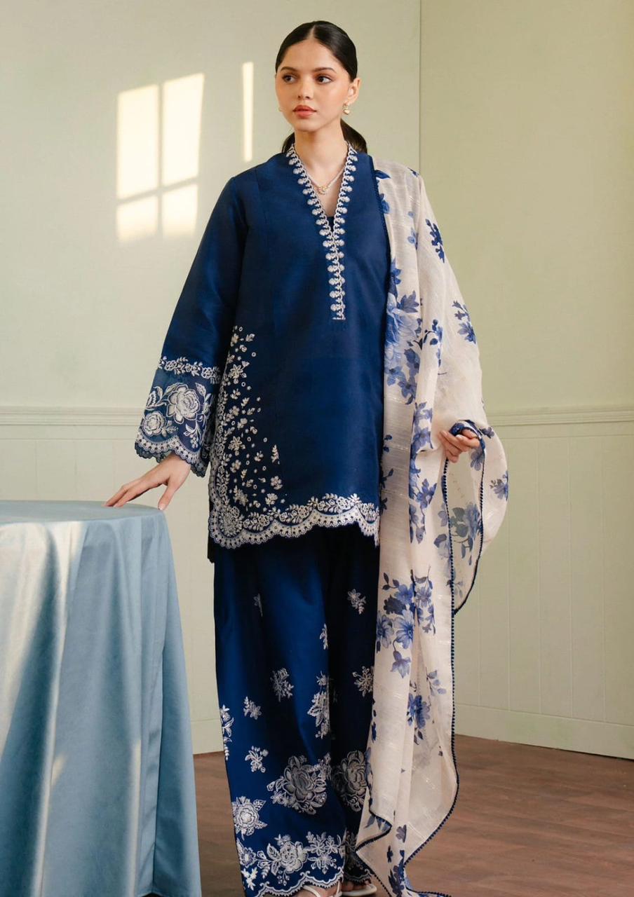 COCO BY ZARA SHAHJAHAN DHANAK EMBROIDERD UNSTICH 3PC (WA-271)