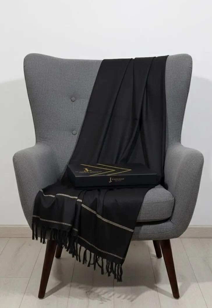 J. PREMIUM MEN,S’ SHAWL WITH J. BOX BLACK (WA-175)