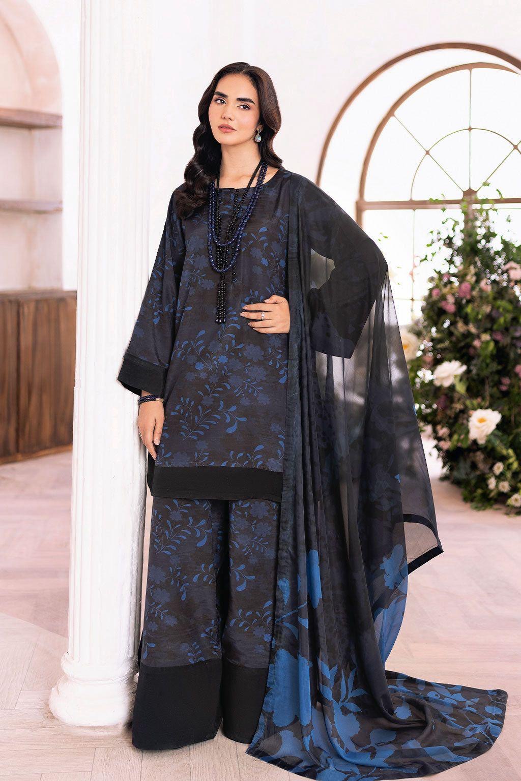 AFSANAH APPLIC WORK LINEN UNSTICH 3pc (WA-823)