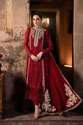 Royal Crimson By Azure -Handemblish Formal Red Chiffon Unstiched Party Wear (SL-12256)
