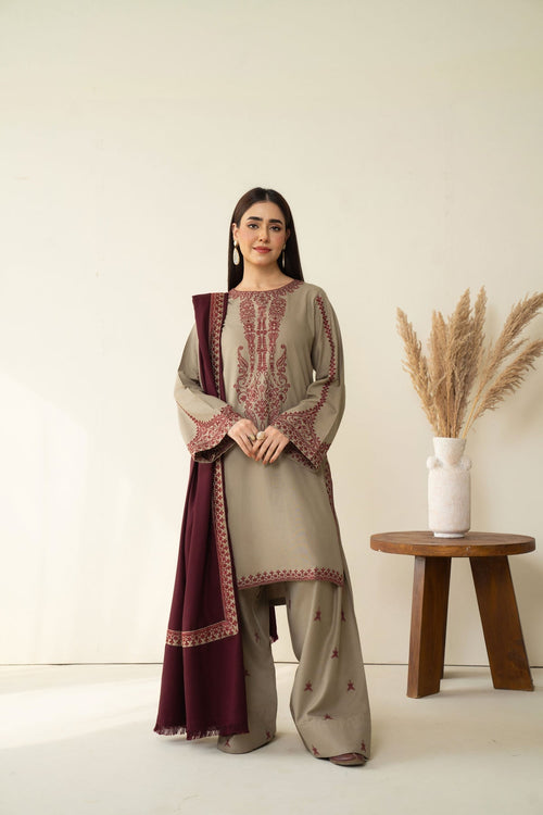 BAROUQE EMBROIDERD UNSTICH LAWN 3PC (WA-4487)