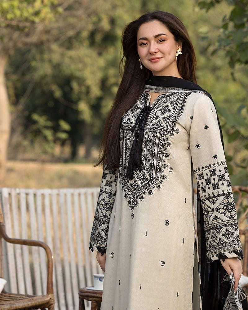 ALLY’S DHANAK EMBROIDERD UNSTICH 3PC (WA-210)