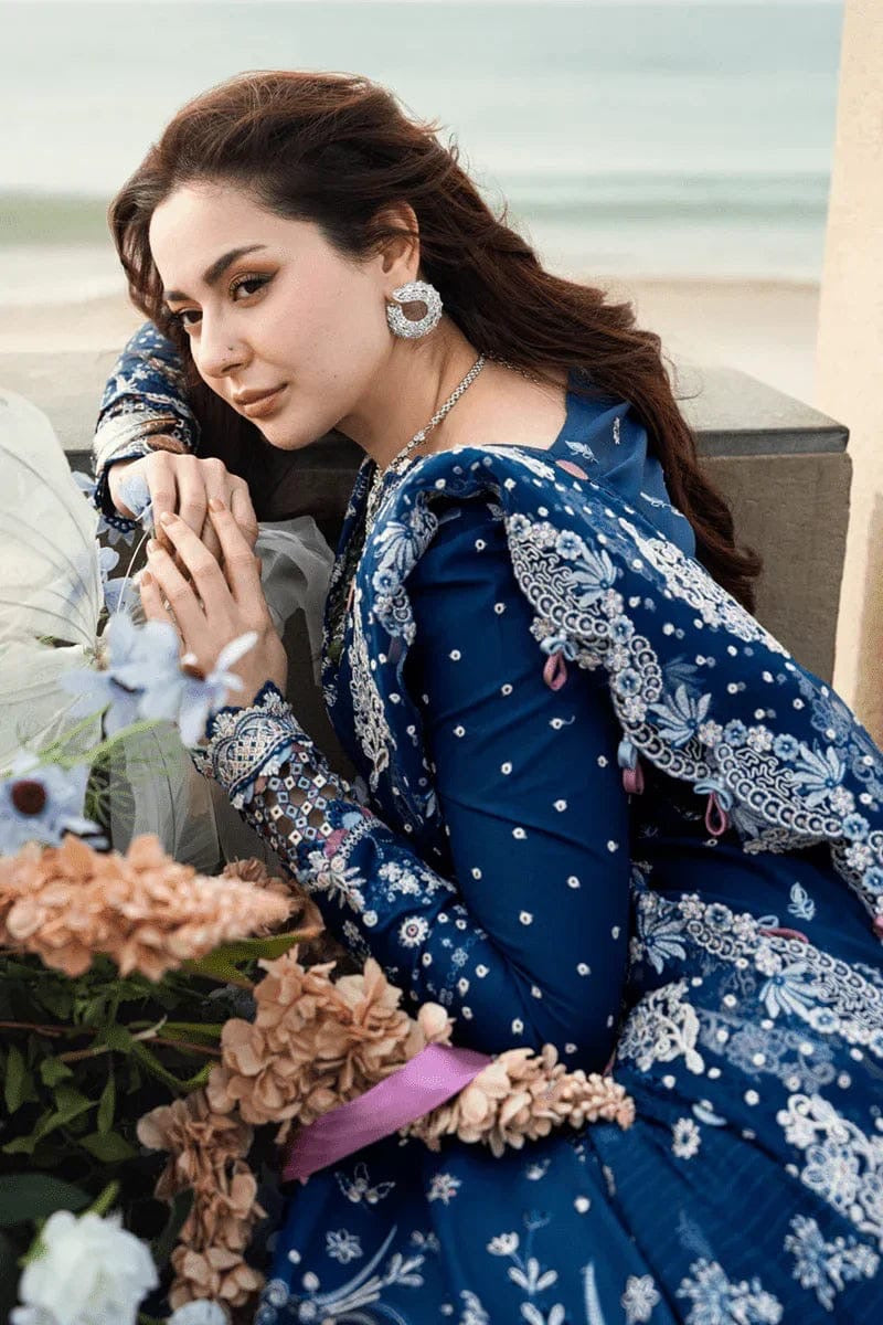 QALAMKAR LUXURY EMBROIDERD LAWN UNSTICH 3PC (WA-6754)