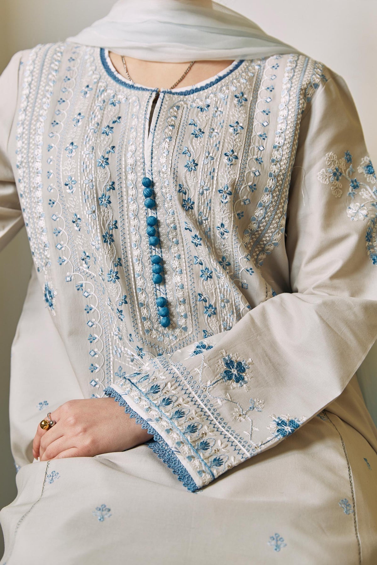 BANO BY ZARA SHAH JAHAN DHANAK EMBROIDERD UNSTICH 3PC (WA-255)