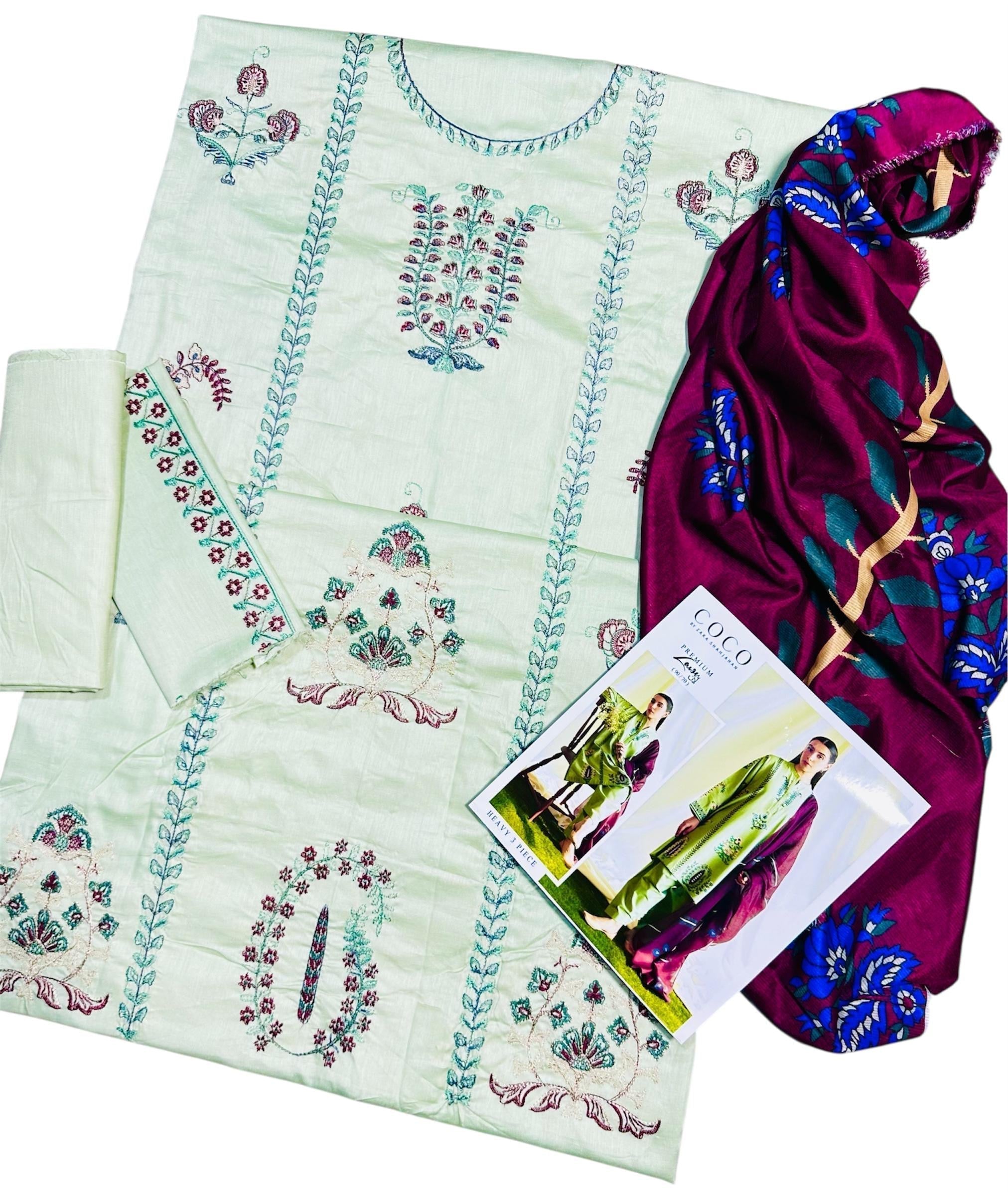 Heavy Embroidered Lawn 3pc