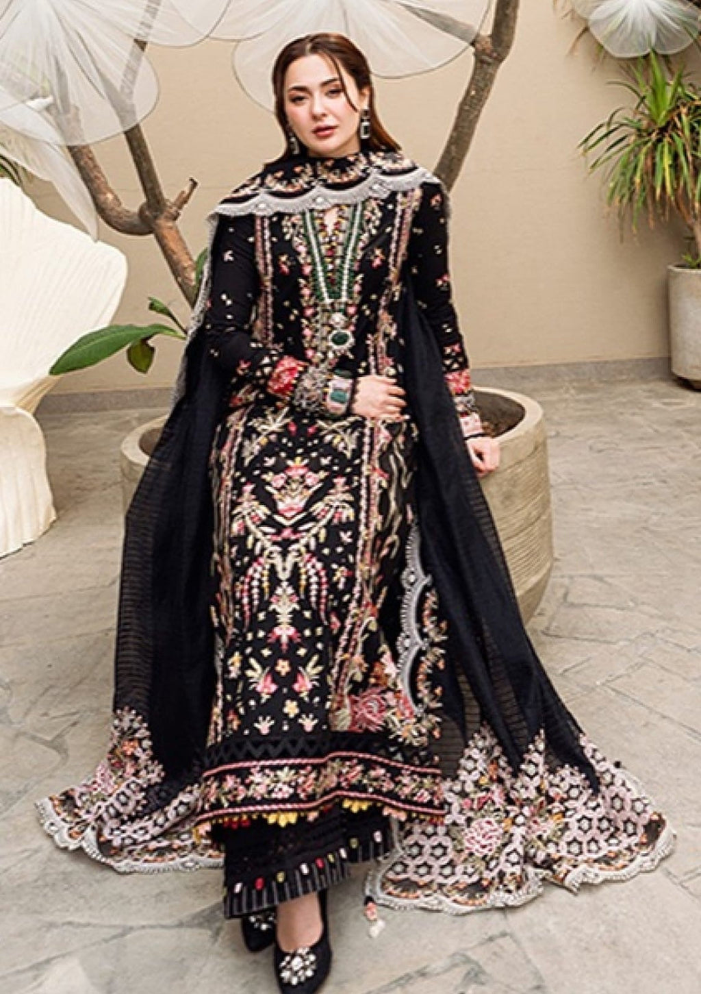 HANNAH- QALAMKAR LUXURY EMBROIDERD LAWN UNSTICH 3PC (WA-563)