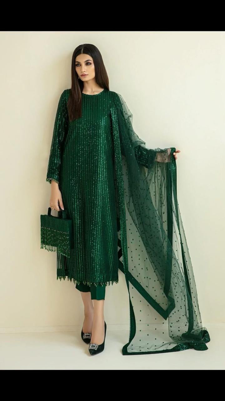 BAROQUE - PARTY WEAR DRESS UNSTICHED FORMAL WEAR (SL-385)