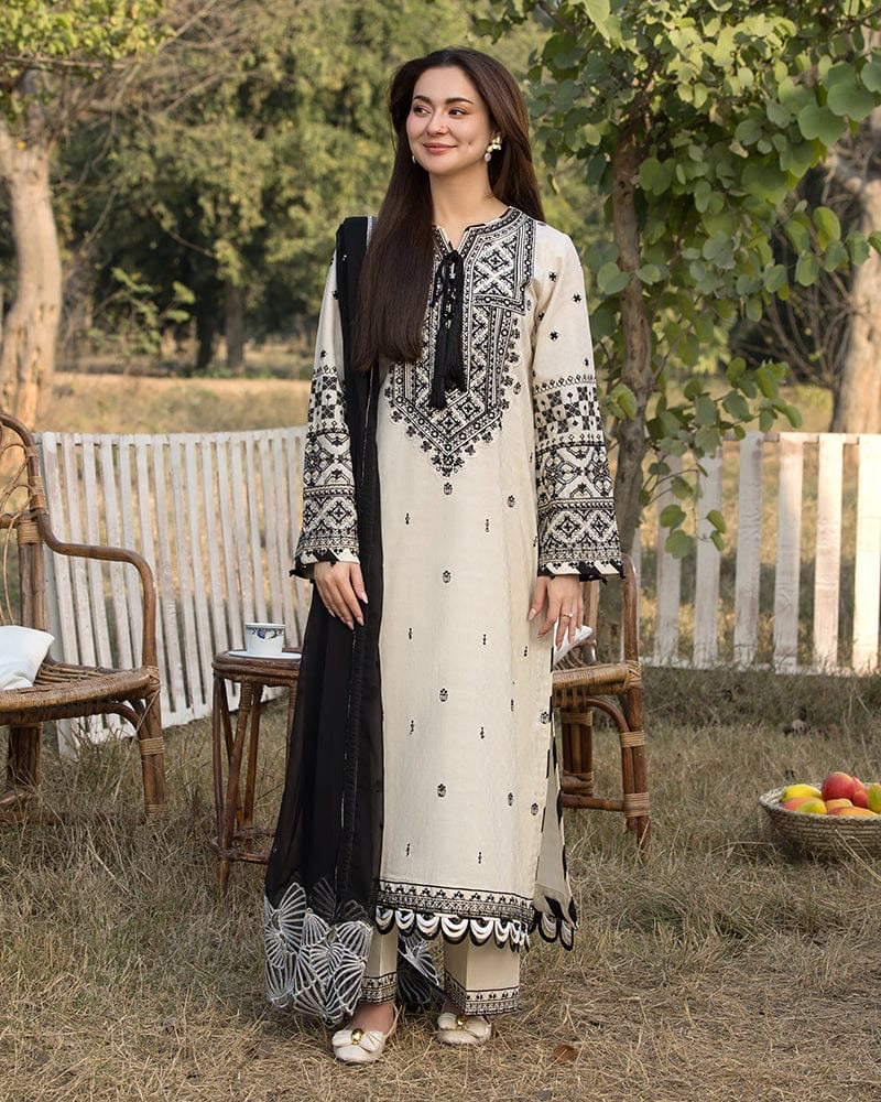 ALLY’S DHANAK EMBROIDERD UNSTICH 3PC (WA-210)