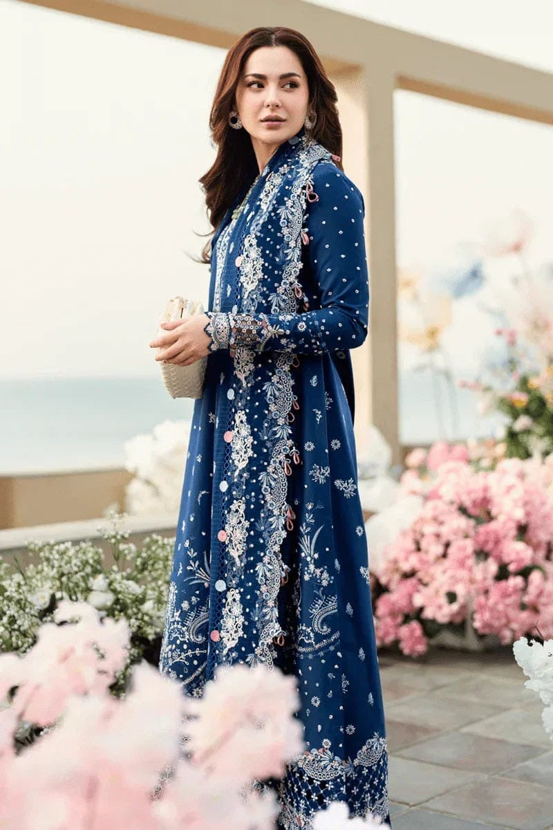 QALAMKAR LUXURY EMBROIDERD LAWN UNSTICH 3PC (WA-6754)