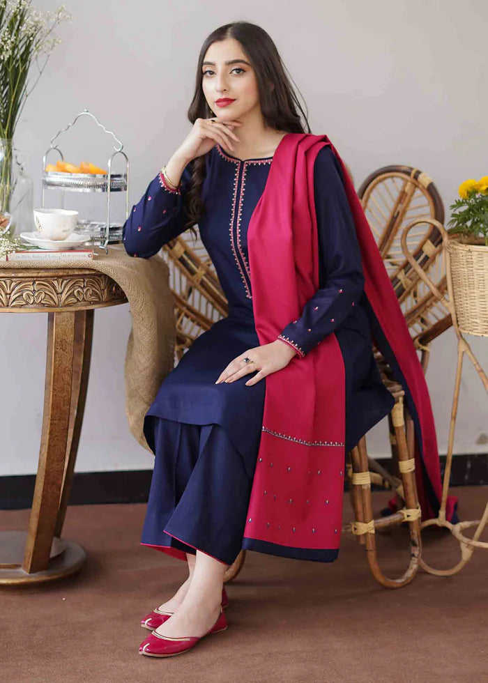 ASLING DHANAK EMBROIDERD UNSTICH 3pc (WA-389)