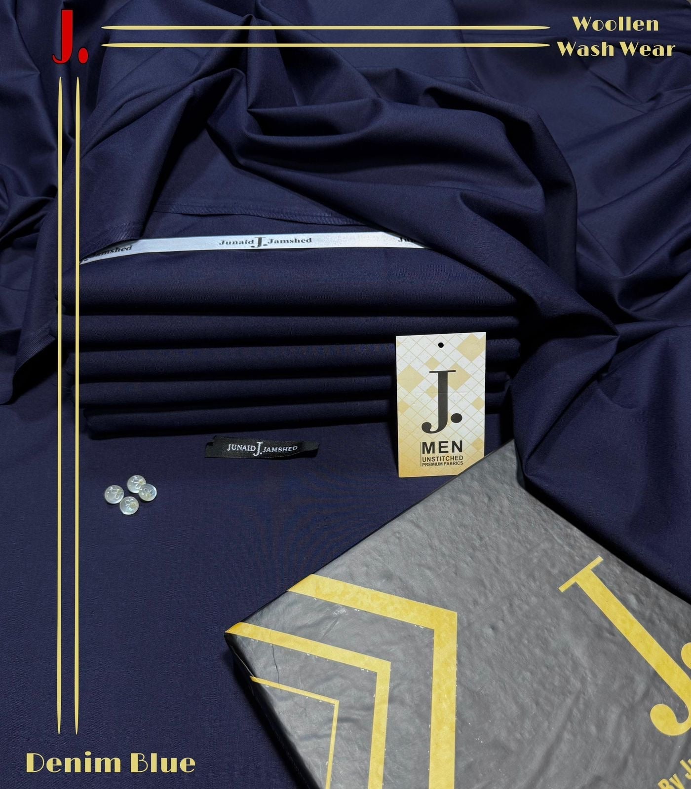 J. PREMIUM MEN’S’ WOOLAN WASH&WEAR (DENIM BLU)