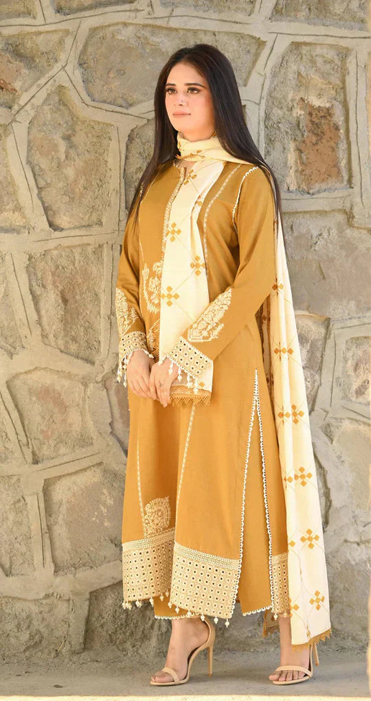 LIBAAS MOST DEMANDING ARTICAL DHANAK EMBROIDERD IS NOW AVAILABLE (WA-730)