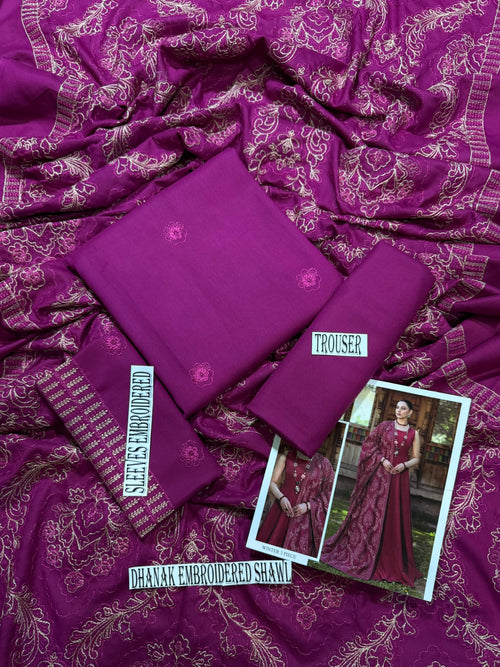 BAREEZE DHANK EMBROIDER UNSTICH 3pc(WA-890)