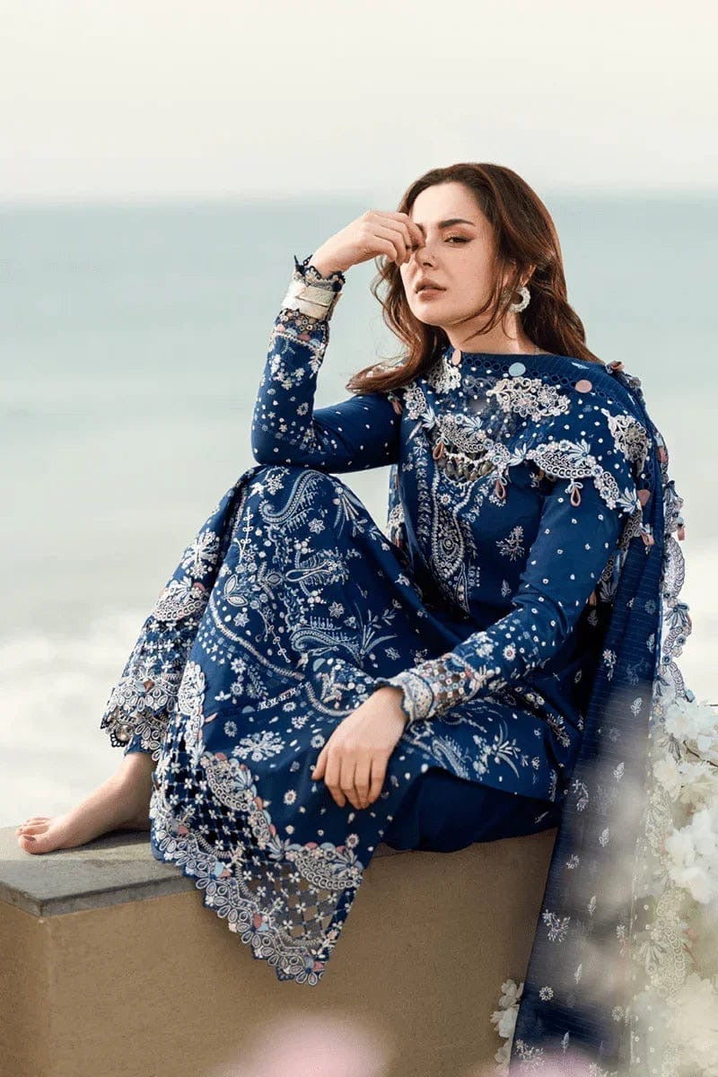 QALAMKAR LUXURY EMBROIDERD LAWN UNSTICH 3PC (WA-6754)