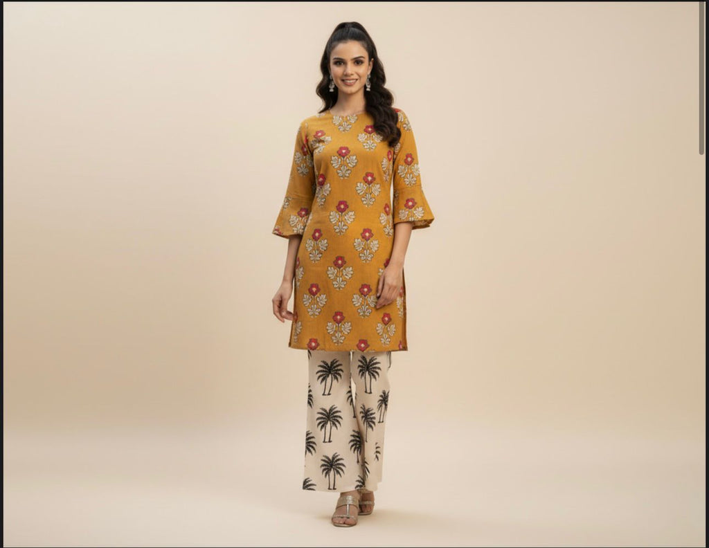 SHANAYA KHADDAR 2PC CORD-SET (YELLOW)
