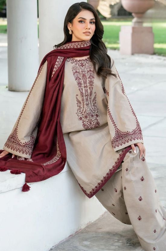 BAROUQE EMBROIDERD UNSTICH LAWN 3PC (WA-4487)