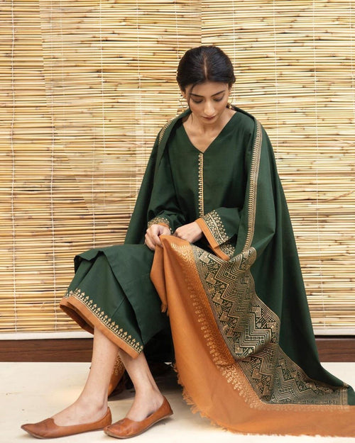 ASLING DHANAK EMBROIDERD UNSTICH 3pc (WA-375)